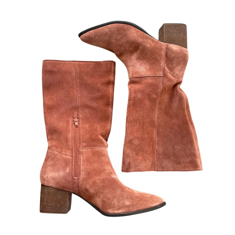 Intentionally Blank Carlos Rust Orange Suede Tall Boot Size 9